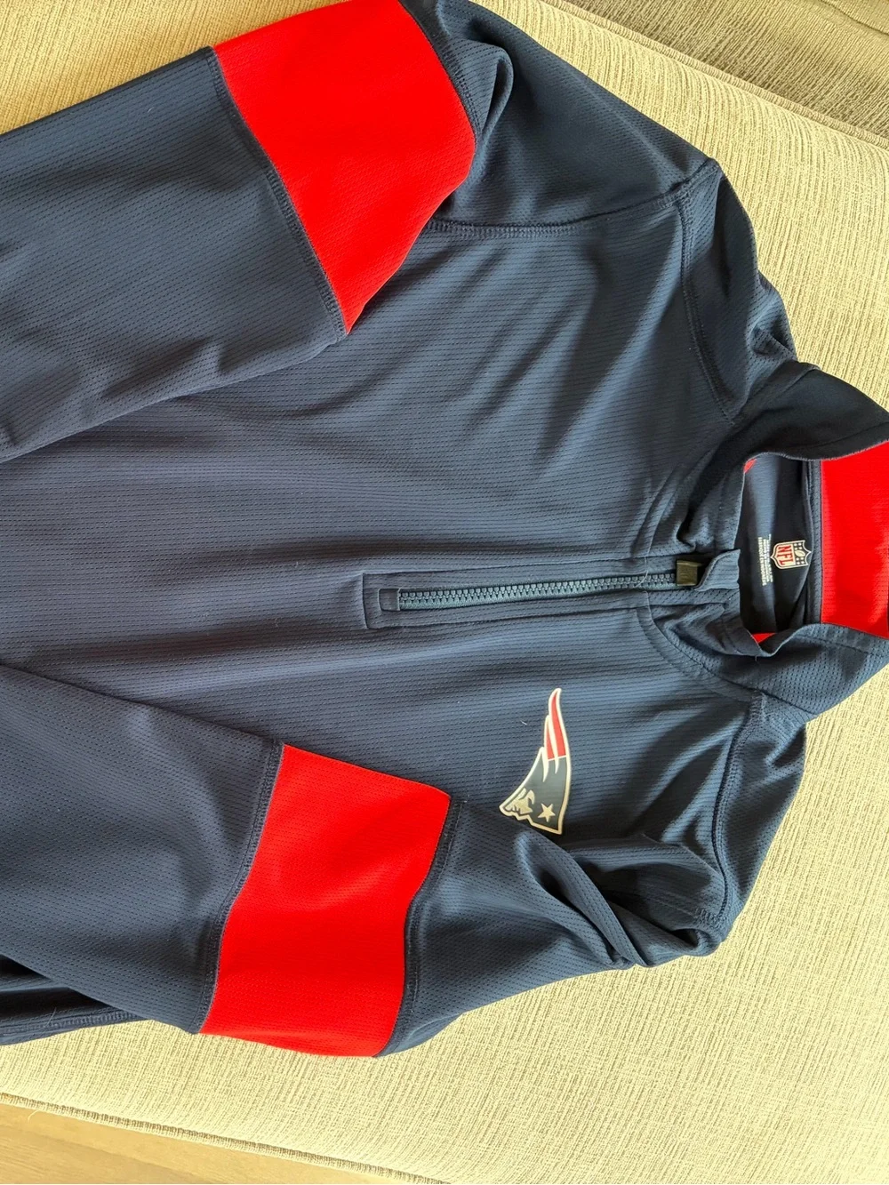 NFL Black and Red Team Pullover with NFL Shield Label